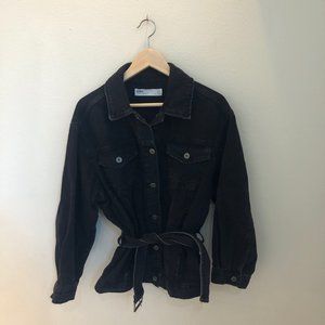 Zara oversized Black denim jacket